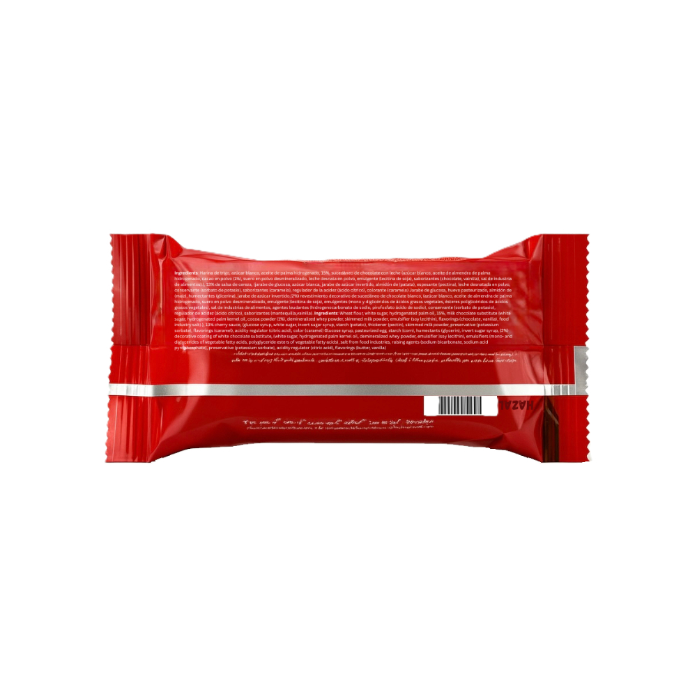 Pastel de chocolate con relleno de cereza revestido con sucedáneo de chocolate con leche Choco Latey (50 g / 1.73 oz) - Miniatura 2