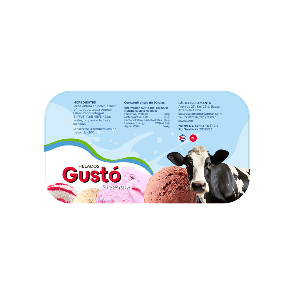 Helado Premium de leche condensada Gustó (2 L) - Miniatura 3