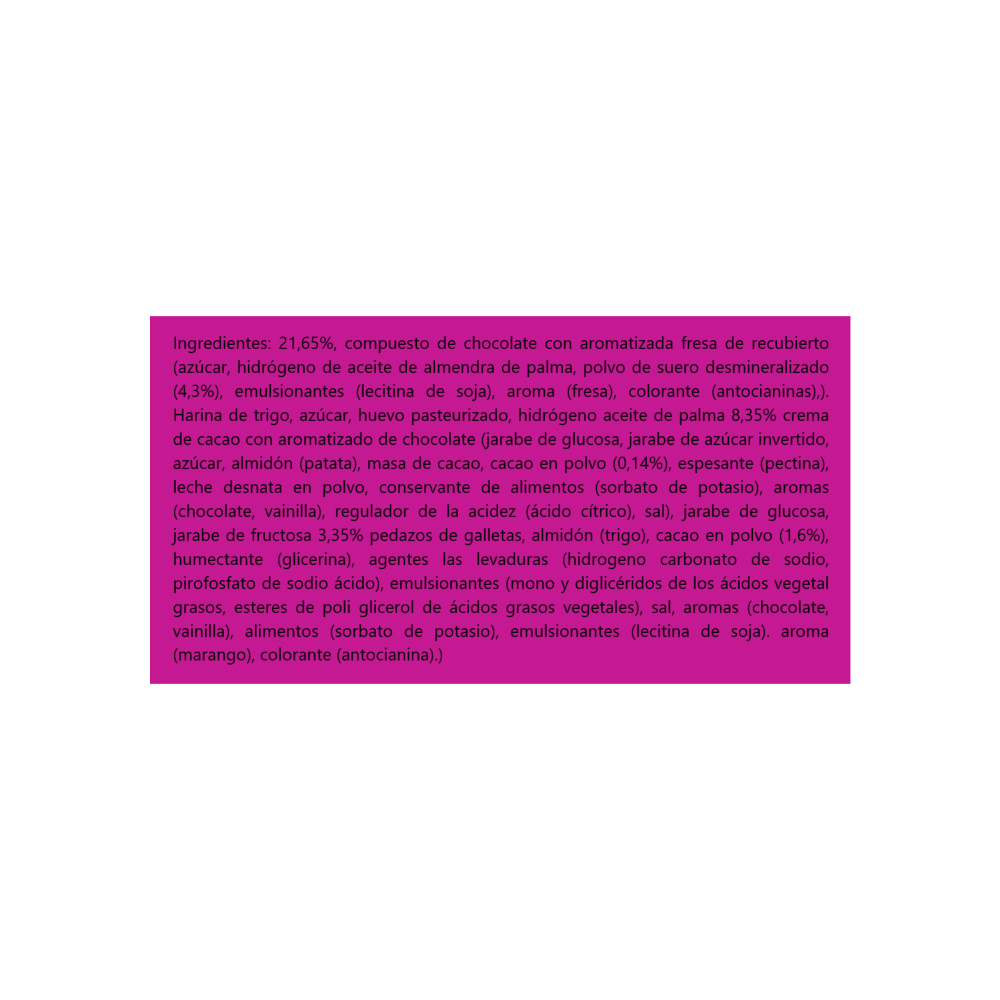 Torta de chocolate recubierta con crema sabor fresa Voleo (35 g / 1.23 oz) - Miniatura 4