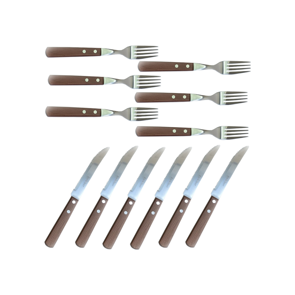 Juego de cubiertos de 12 piezas - tenedor y cuchillo - para 6 comensales Excalibur - Miniatura 2