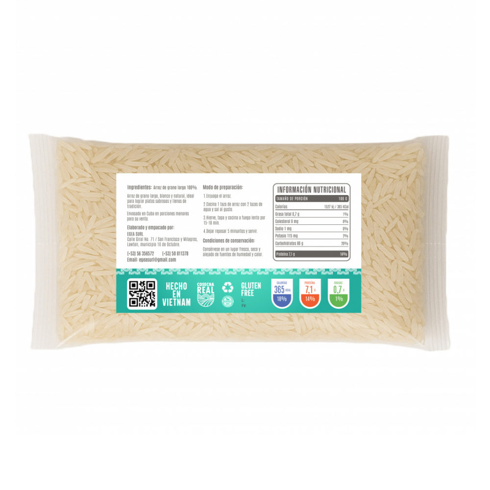 Arroz de grano largo Cosecha Real (8 x 500 g / 1.1 lb) - Miniatura 3