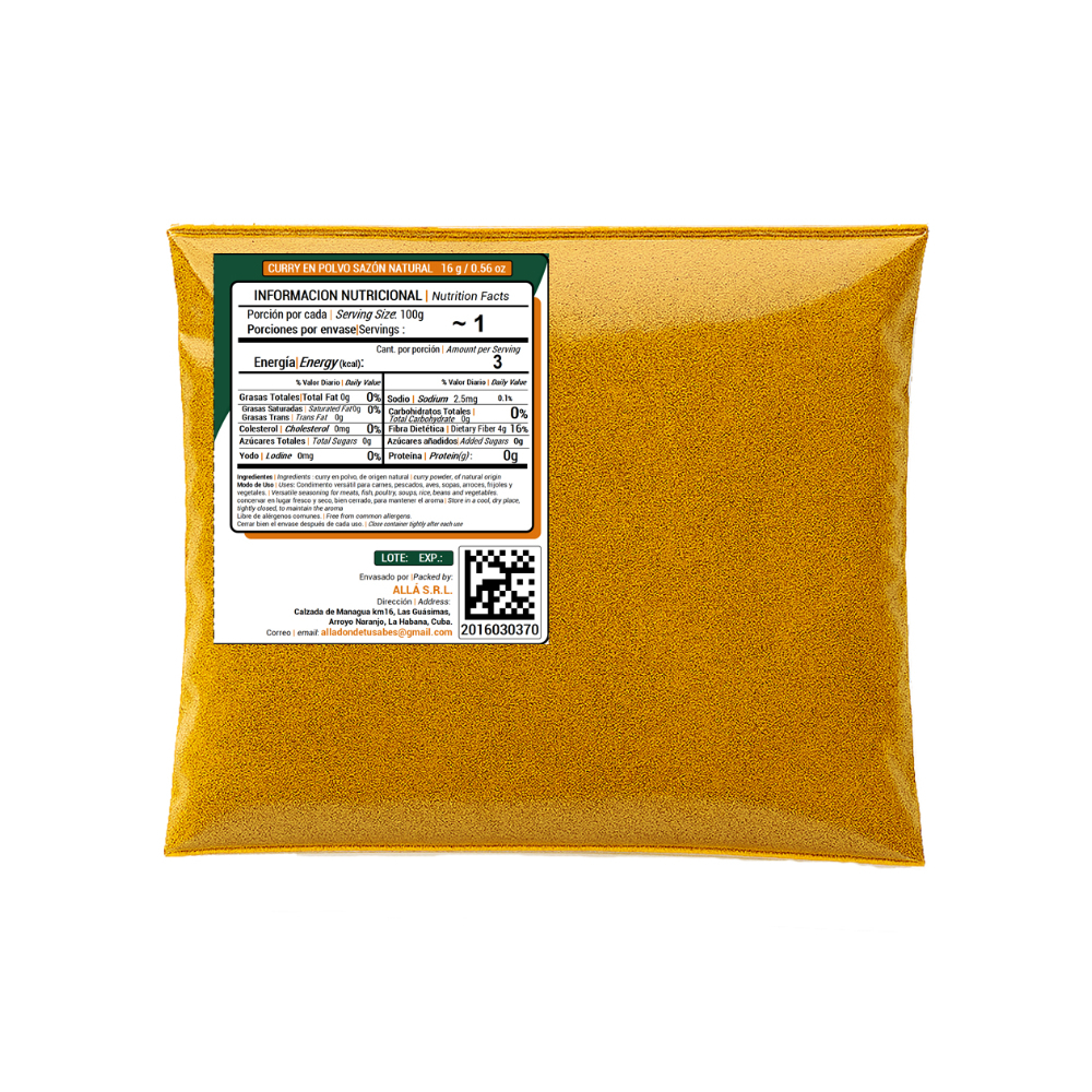Curry en polvo sazón natural ALLÁ (16 g) - Miniatura 2
