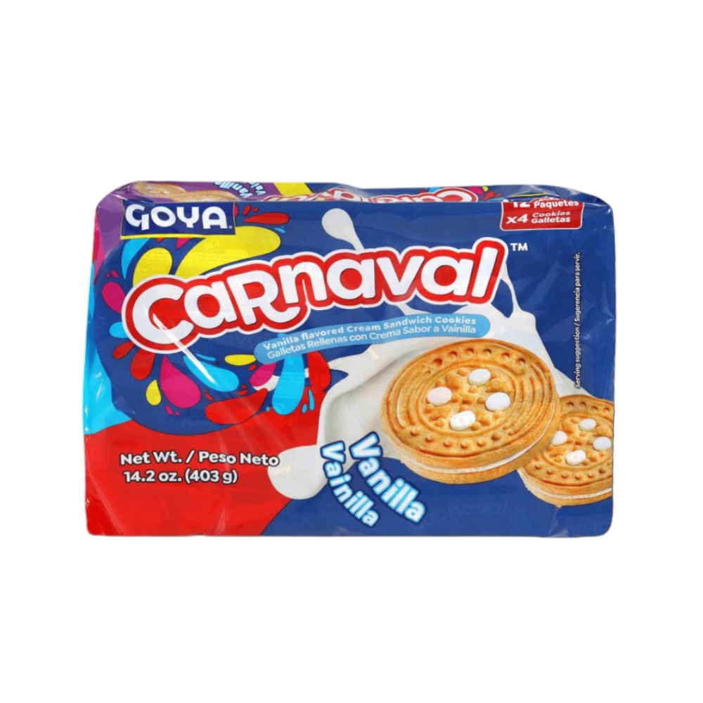 Galletas de vainilla rellenas con crema sabor a vainilla Carnaval Goya (403 g / 14.2 oz) - Miniatura 2