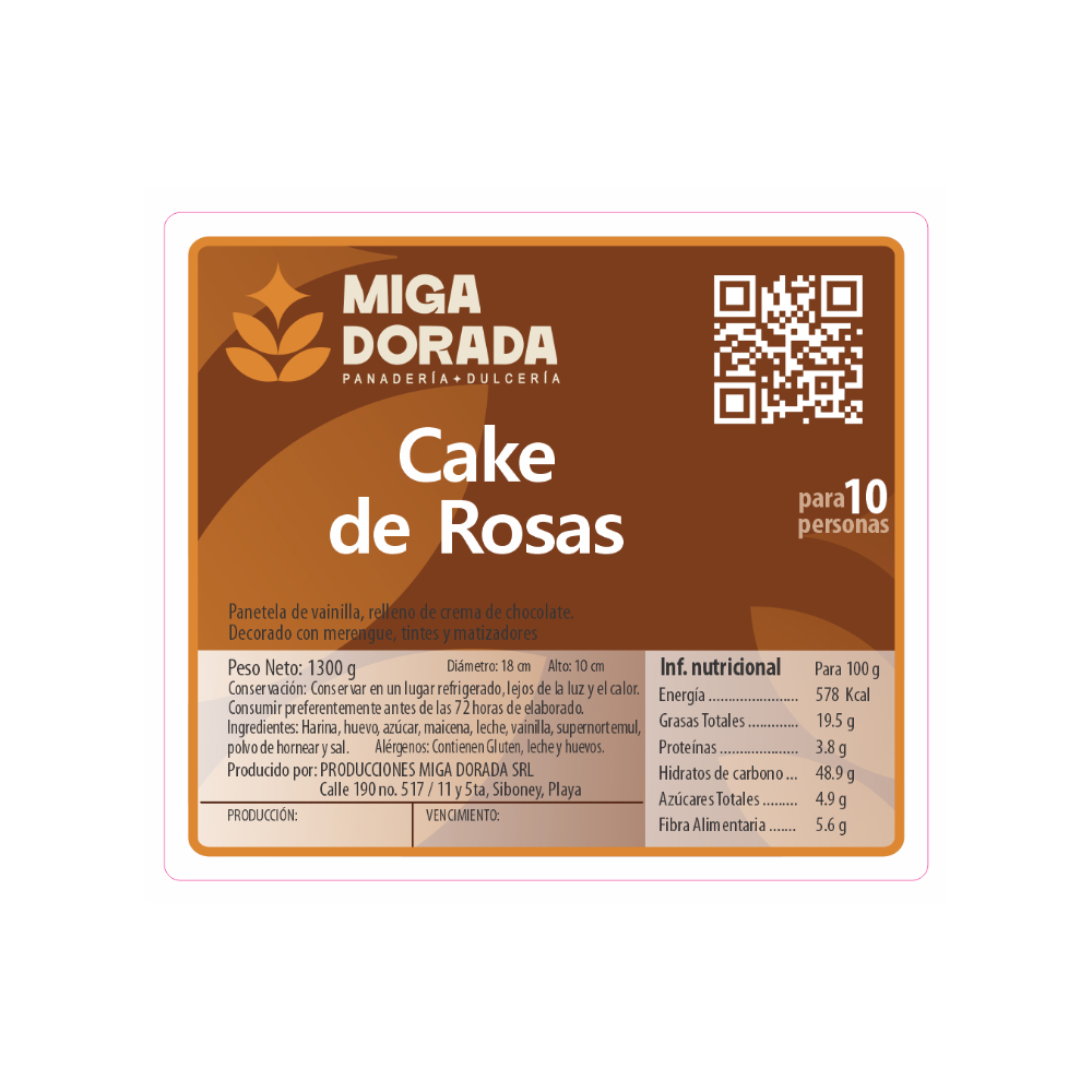 Cake de rosas Miga Dorada (10 personas) - Miniatura 4