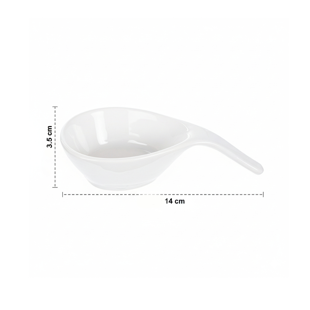 Cuenco de cerámica blanca forma cucharón 14 cm Casa y Menaje - Miniatura 3