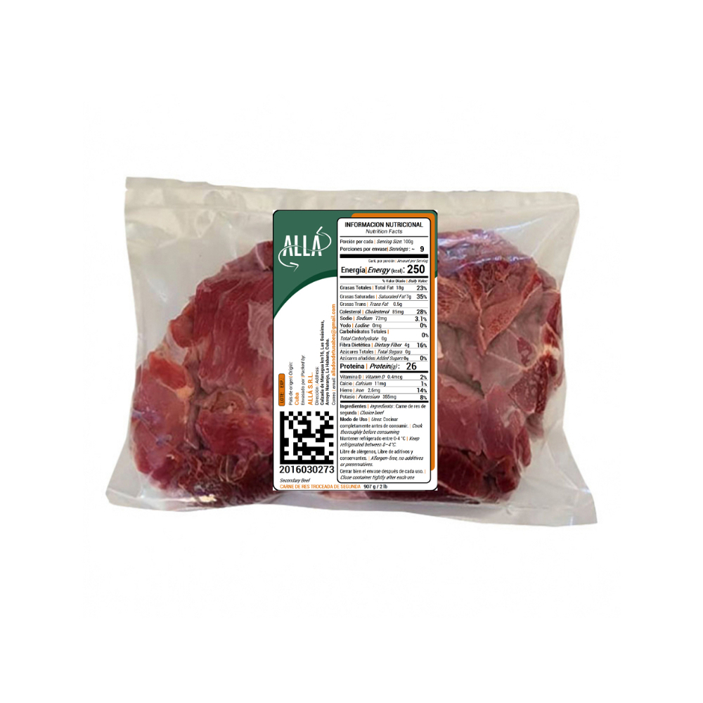 Carne de res troceada de segunda ALLÁ (907 g / 2 lb) - Miniatura 4