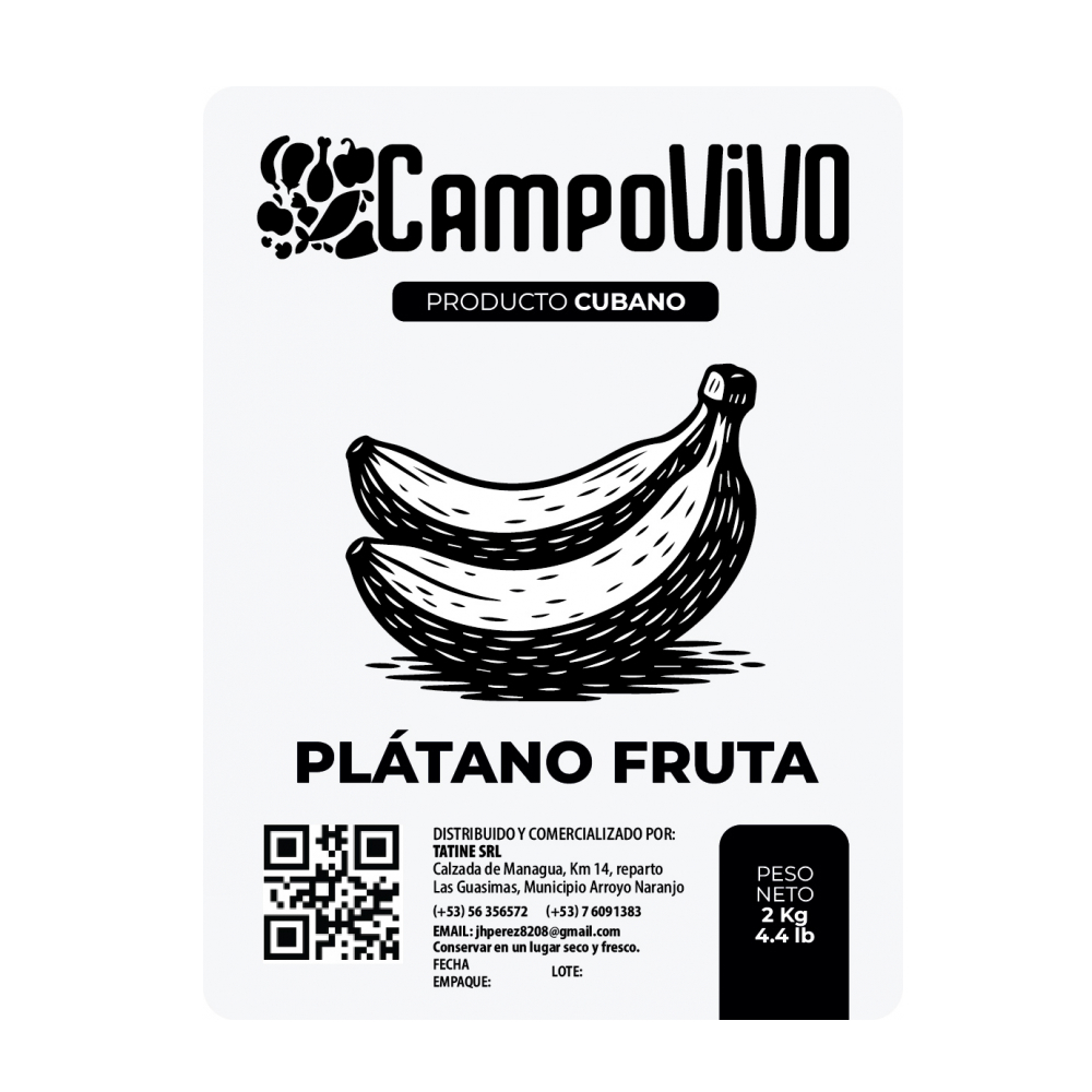Plátano fruta Campo Vivo (2 kg / 4.4 lb) - Miniatura 3