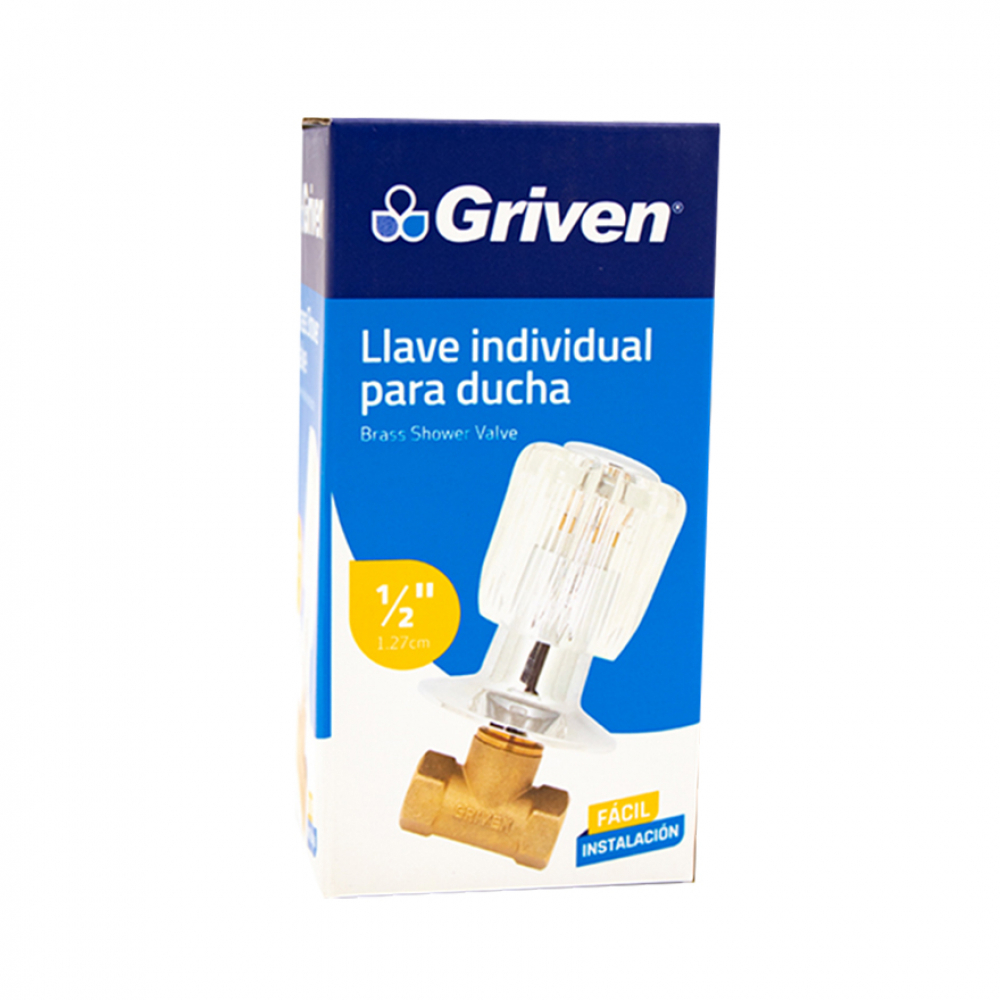 Llave individual de 1/2'' para empotrar con maneral de acrílico Griven - Miniatura 4