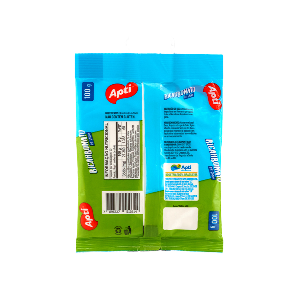 Bicarbonato de sodio Apti (100 g / 3.53 oz) - Miniatura 2