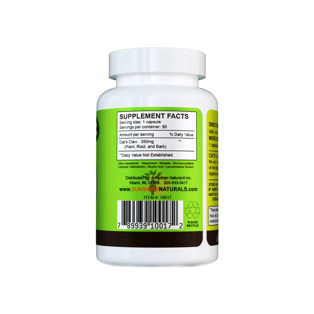 Uña de gato 350 mg Sunshine Naturals (90 cápsulas) - Miniatura 3