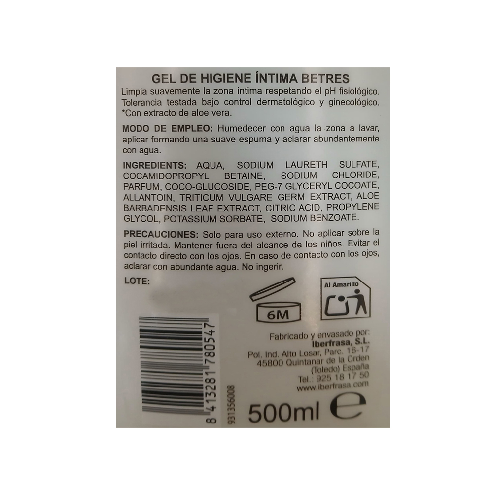 Gel de higiene íntima Betrés 500 ml - Miniatura 2