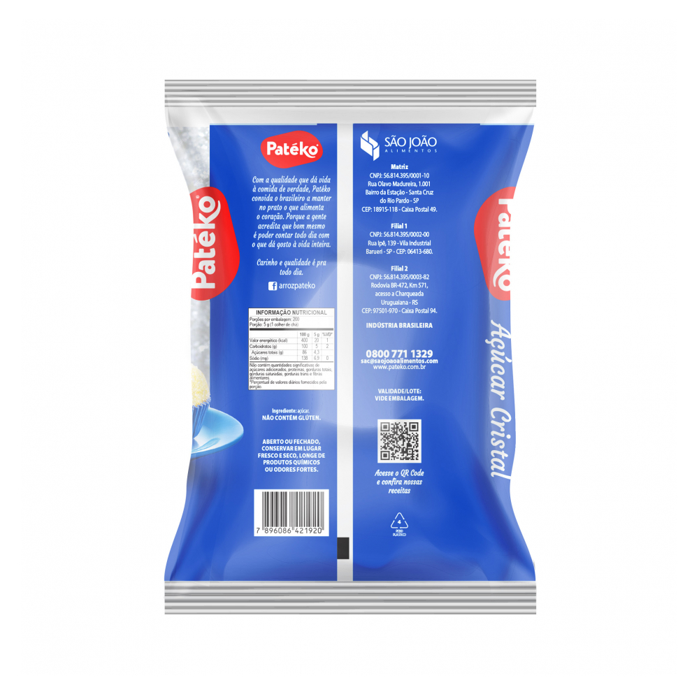 Azúcar blanca cristalina Patéko (1 kg / 2.2 lb) - Miniatura 2