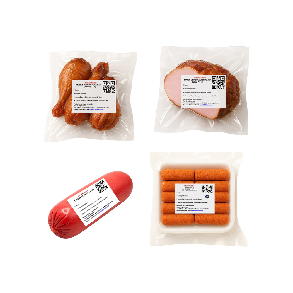 Jamón de pierna deshuesada + Muslos de pollo al carbon + Choricin + Croquetas de jamón - Miniatura 2