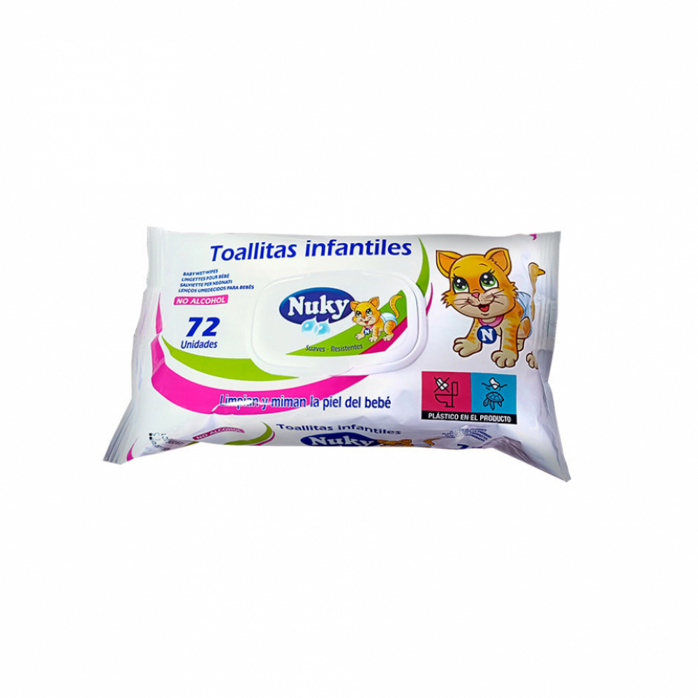 Toallitas húmedas infantiles Nuky (72 U) - Miniatura 4