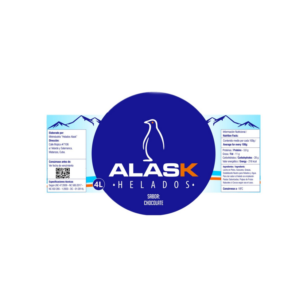 Helado de chocolate Alask (4 L) - Miniatura 2