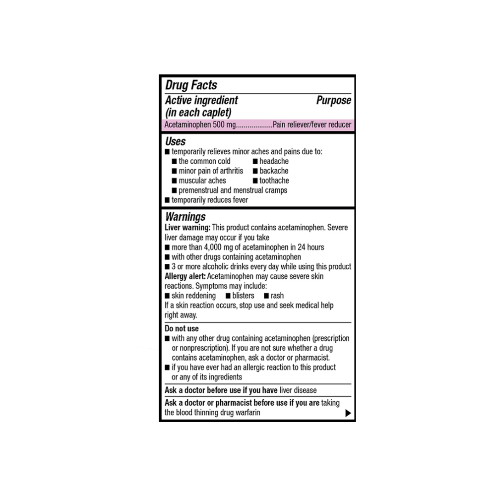 Acetaminofén 500 mg GoodSense (100 tabletas) - Miniatura 4