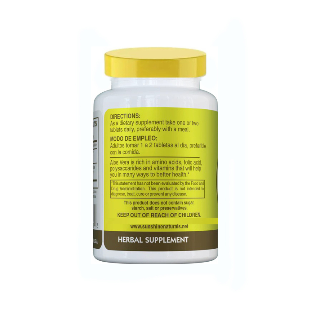 Aloe Vera Sábila 2000 mg Sunshine Naturals (60 tabletas) - Miniatura 2