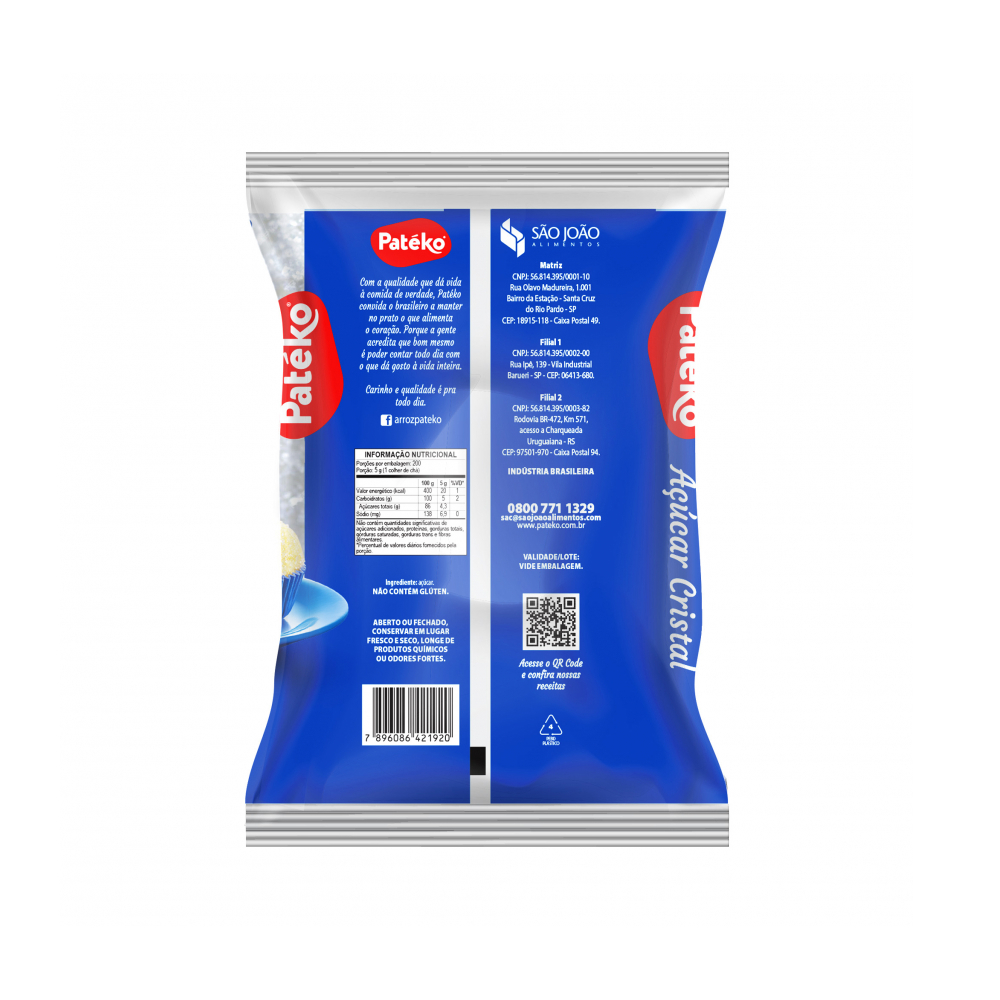 Azúcar blanca cristalina Patéko (5 x 1 kg / 2.2 lb) - Miniatura 2