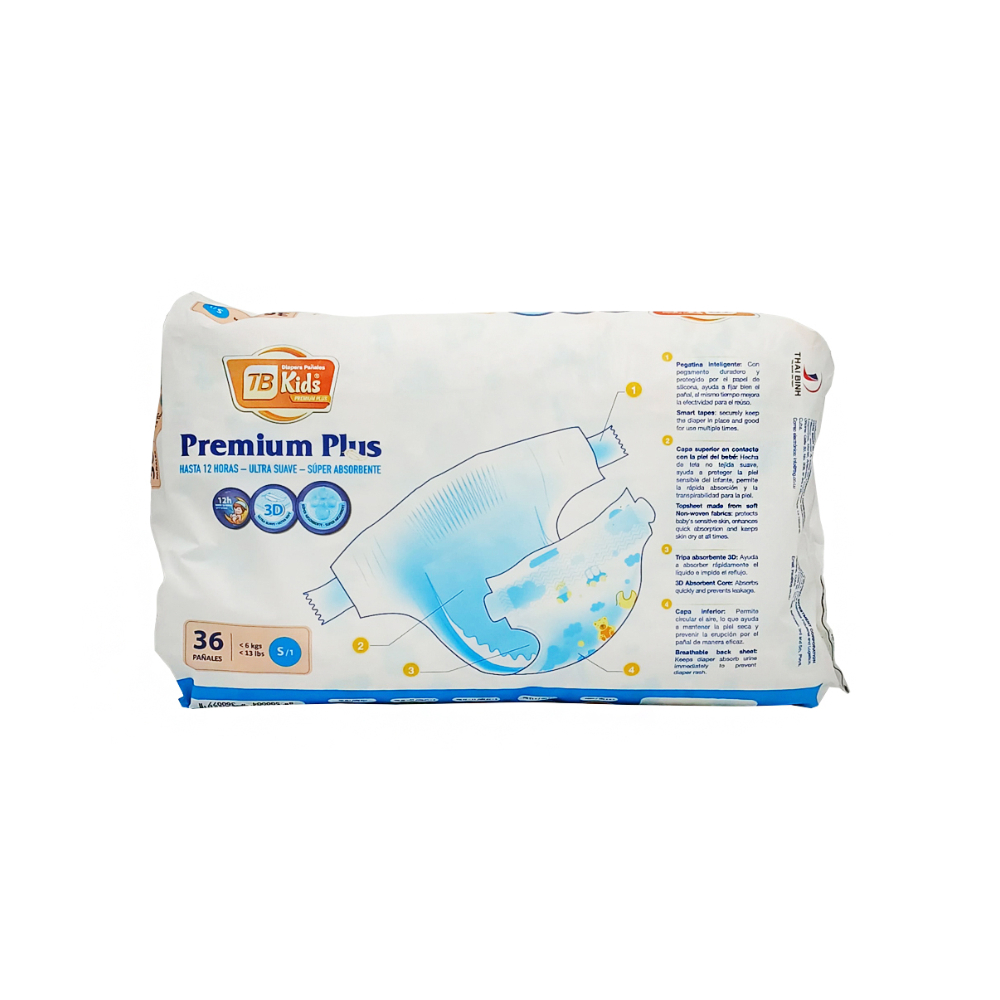 Pañales desechables TB Kids Premium Plus S/1 (36 U) - Miniatura 3