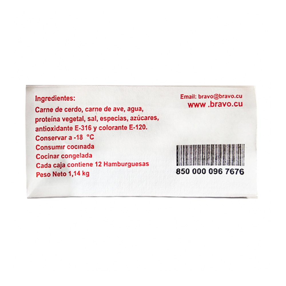 Hamburguesa mixta de cerdo y ave Bravo (1.14 kg / 2.51 lb) - Miniatura 3