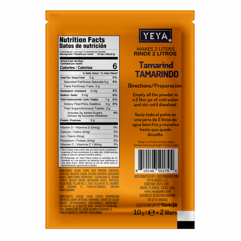 Refresco instantáneo sabor tamarindo YEYA (10 x 10 g) - Miniatura 2