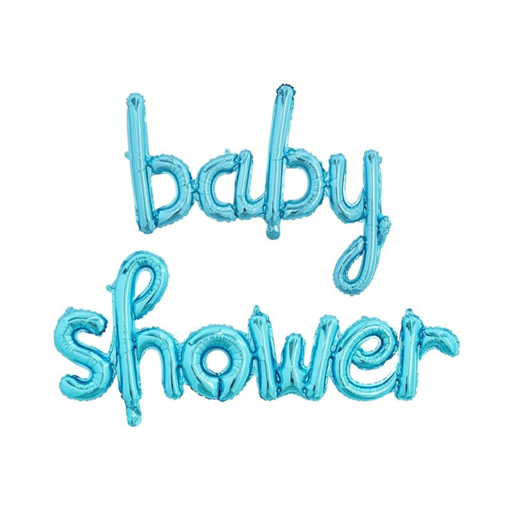 Globo azul plateado para la fiesta del bebé - Miniatura 2