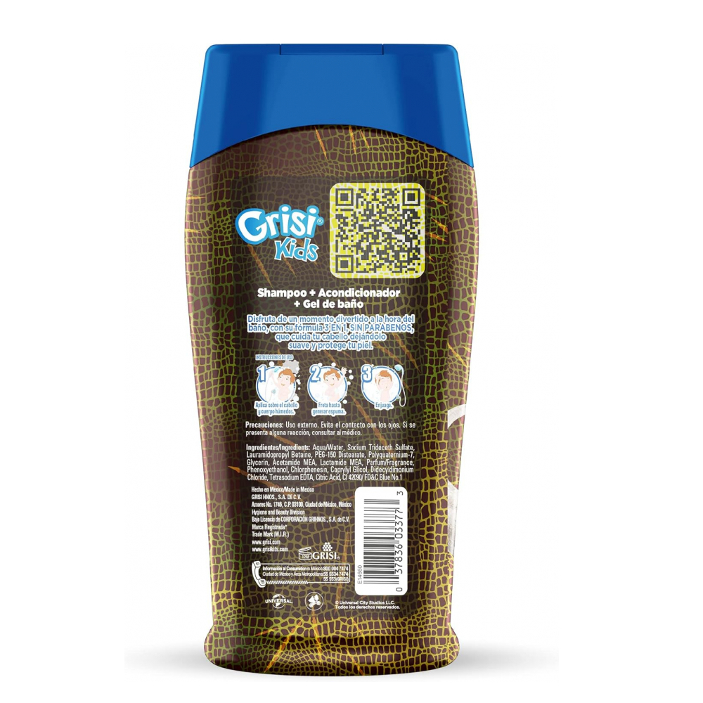 Champú infantil 3 en 1 Jurassic World Grisi Kids (300 ml) - Miniatura 2