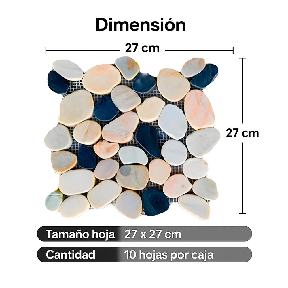 Caja de losas - Mosaico Spectra black piedra de río natural 27 x 27 cm Zeric (10 U) - Miniatura 3