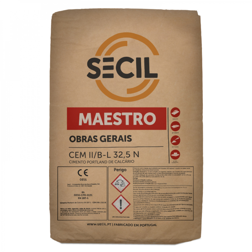 Cemento portland calizo Secil Maestro (25 kg / 55.12 lb) - Miniatura 3