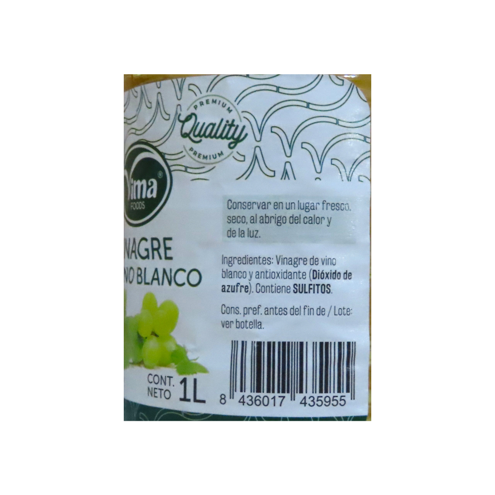 Vinagre de vino blanco Vima Foods (1 L) - Miniatura 2