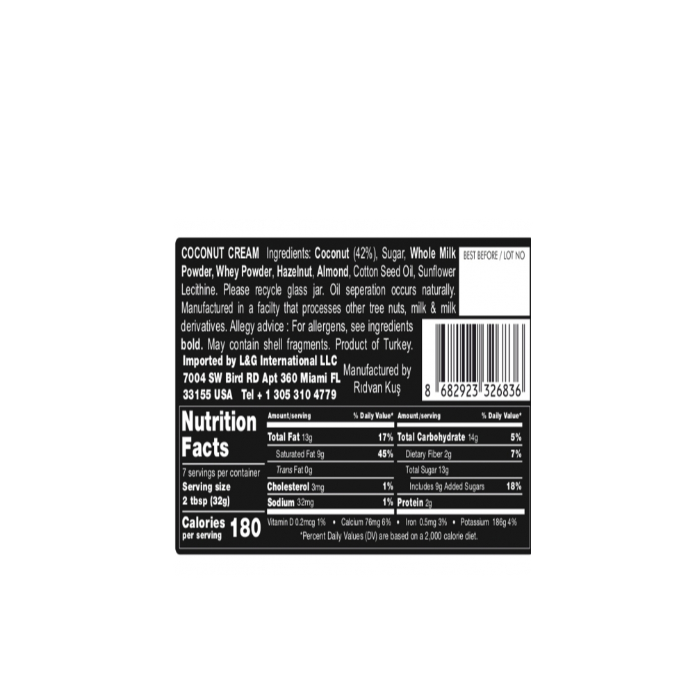 Crema de coco para untar Nuttime (3 x 250 g / 8.80 oz) - Miniatura 2