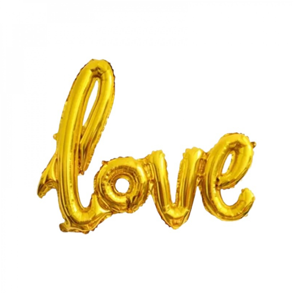 Globo "love" color dorado Ballon - Miniatura 2