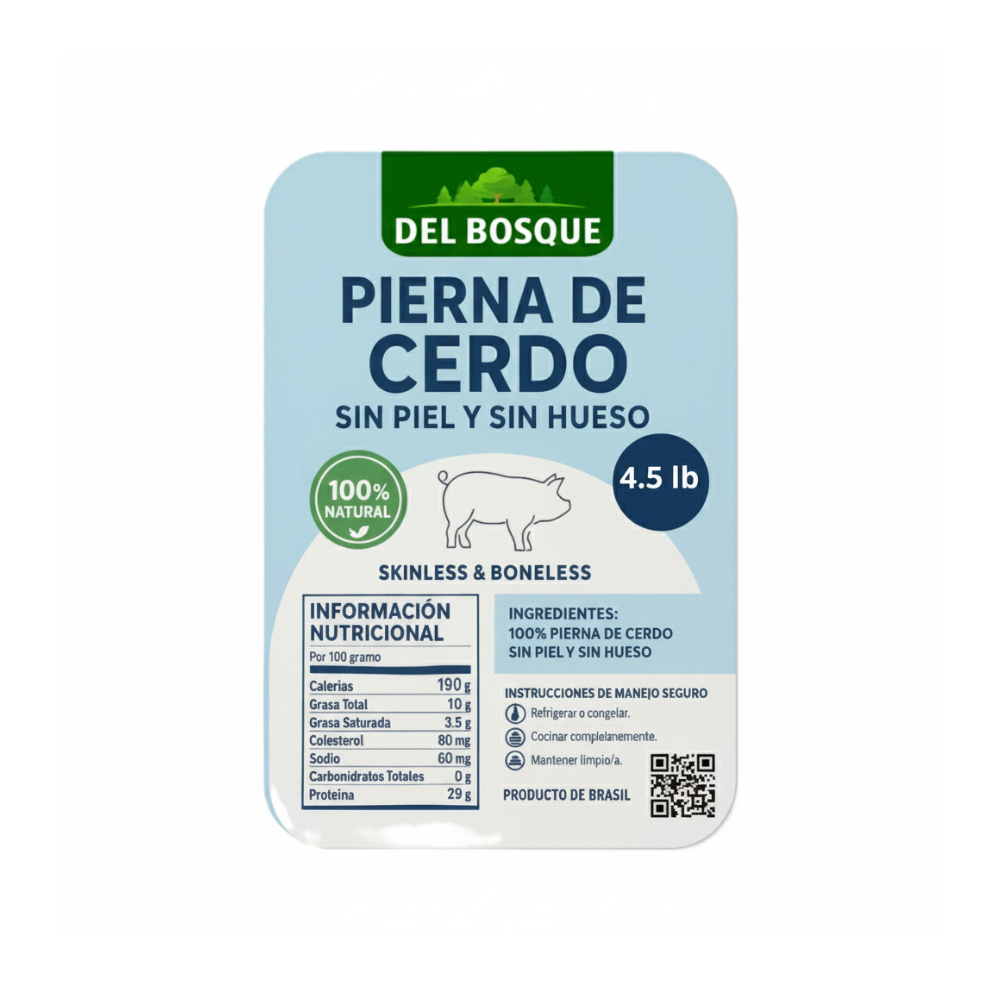 Pierna de cerdo sin piel y sin hueso Del Bosque (2.04 kg / 4.5 lb) - Miniatura 2