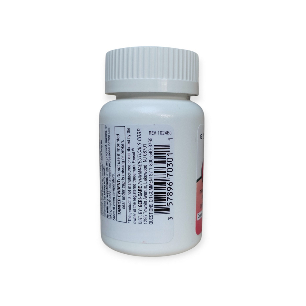Sulfato ferroso de hierro Geri Care (100 tabletas) 325 mg - Miniatura 4