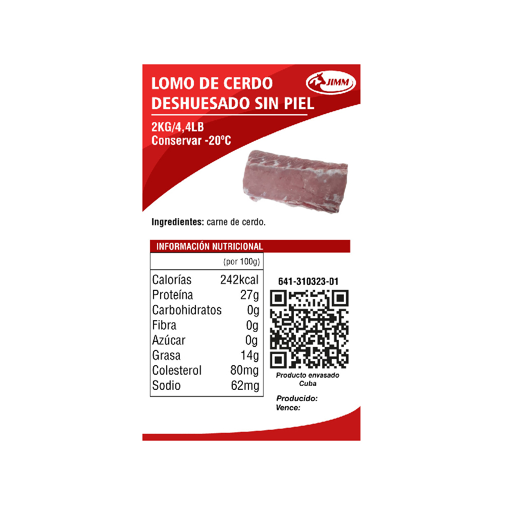 Lomo de cerdo deshuesado sin piel Jimm (2 kg / 4.4 lb) - Miniatura 4