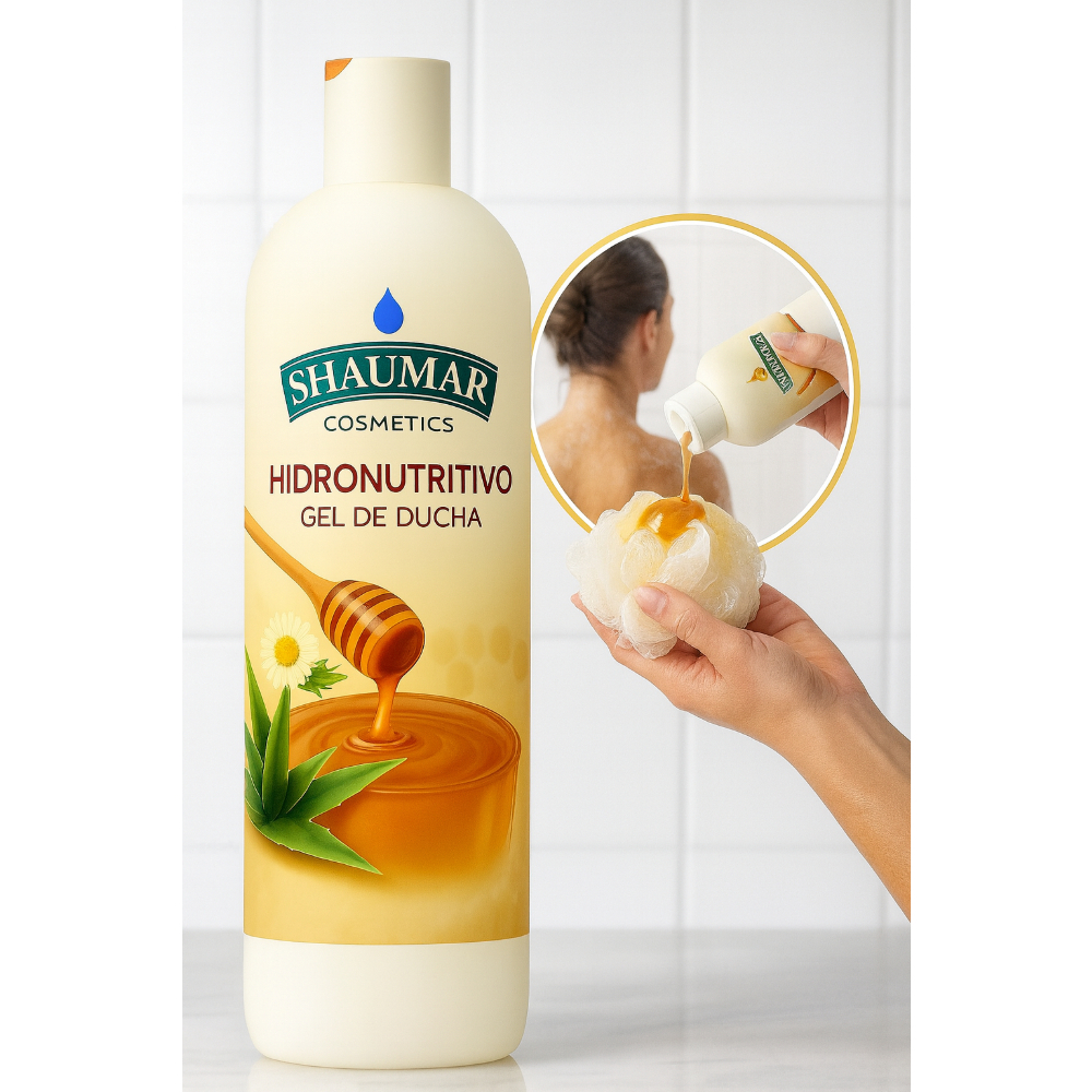 Gel de baño hidronutritivo con aloe vera y miel Shaumar (1000 ml) - Miniatura 4