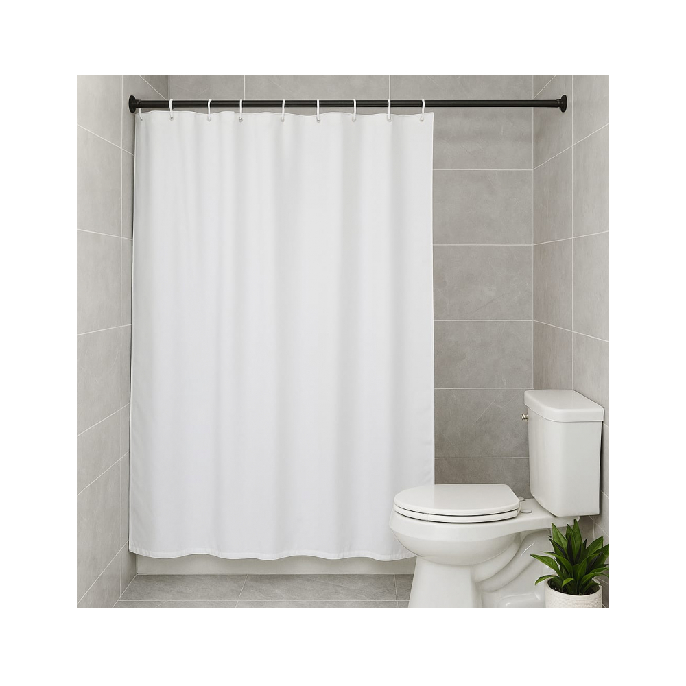 Cortinero metálico extensible para baño Home Deluxe - Miniatura 2