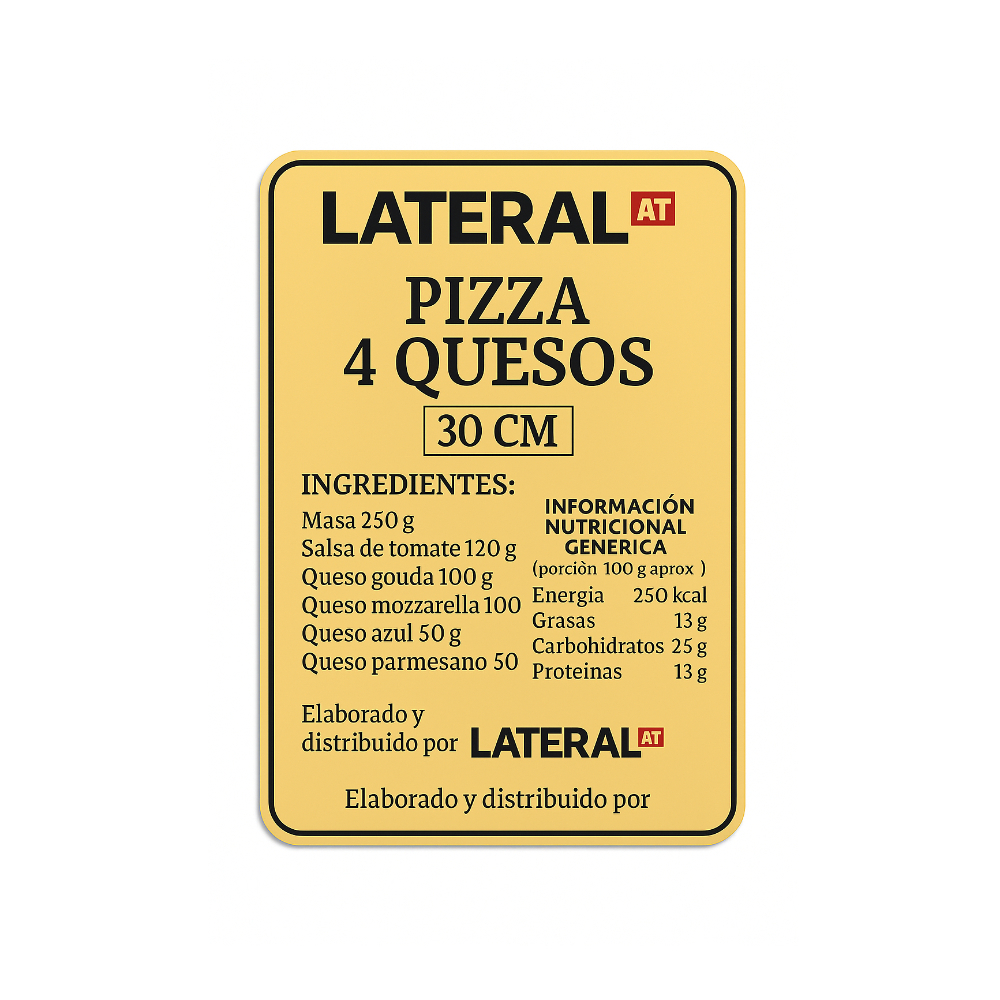 Pizza 4 quesos Lateral (30 cm) - Miniatura 3