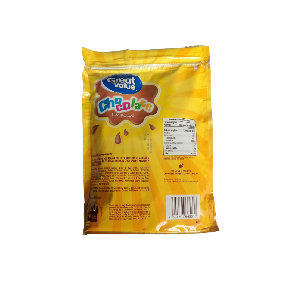 Chocolate en polvo Great Value (350 g / 12.34 oz) - Miniatura 3