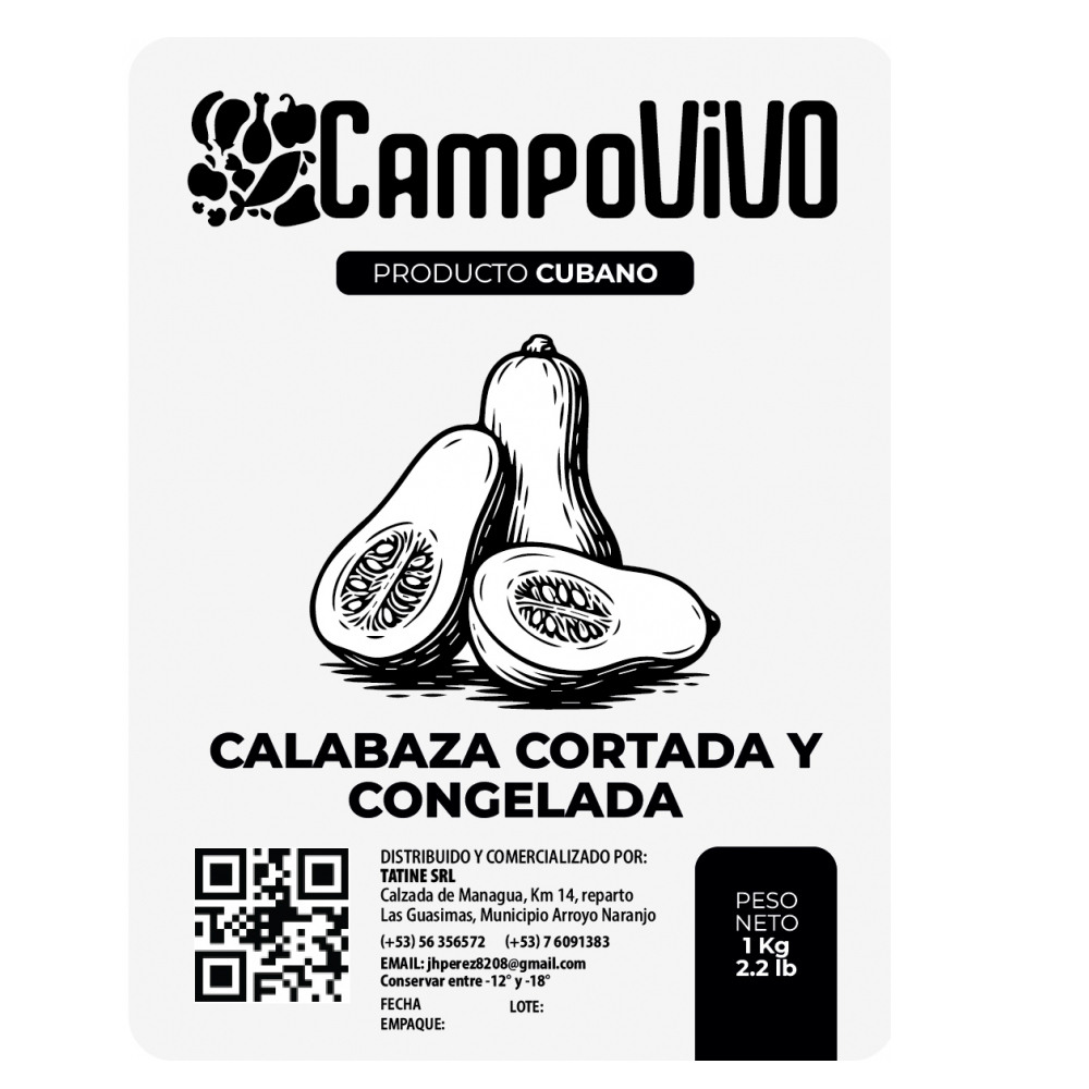 Calabaza cortada y congelada Campo Vivo (1 kg / 2.2 lb) - Miniatura 3