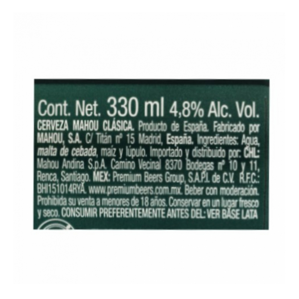 Cerveza clásica Mahou (330 ml) - Miniatura 3