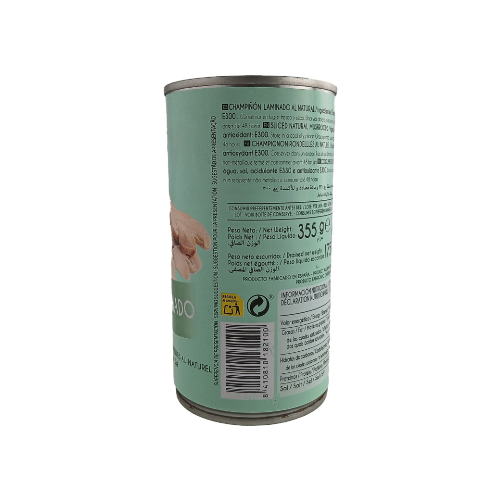 Champiñón laminado al natural Mocitos (350 g / 12.34 oz) - Miniatura 2