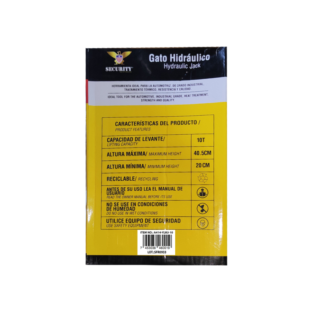 Gato hidráulico para elevación de cargas de hasta 10 T Security - Miniatura 4