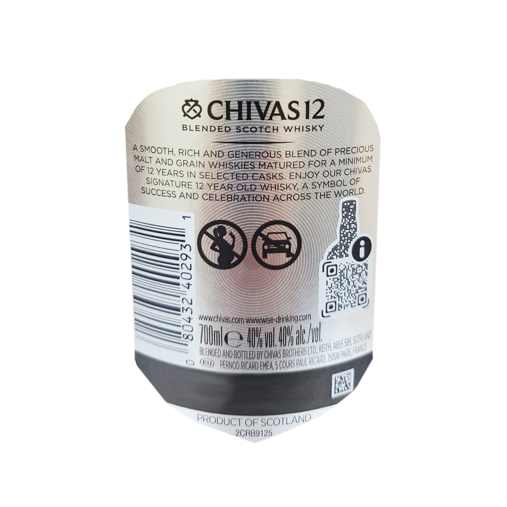 Whisky 40 % vol 12 años Chivas Regal (700 ml) - Miniatura 3