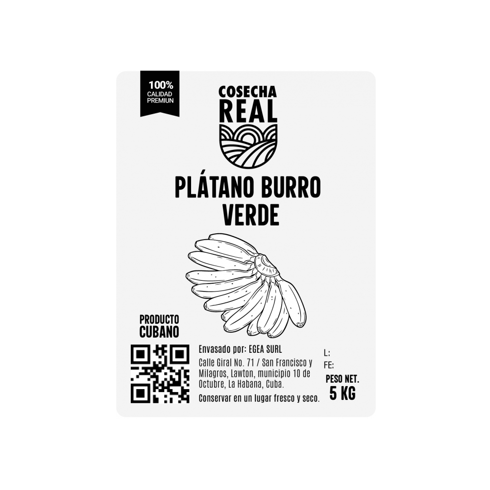Plátano burro verde Cosecha Real (5 kg / 11.02 lb) - Miniatura 3