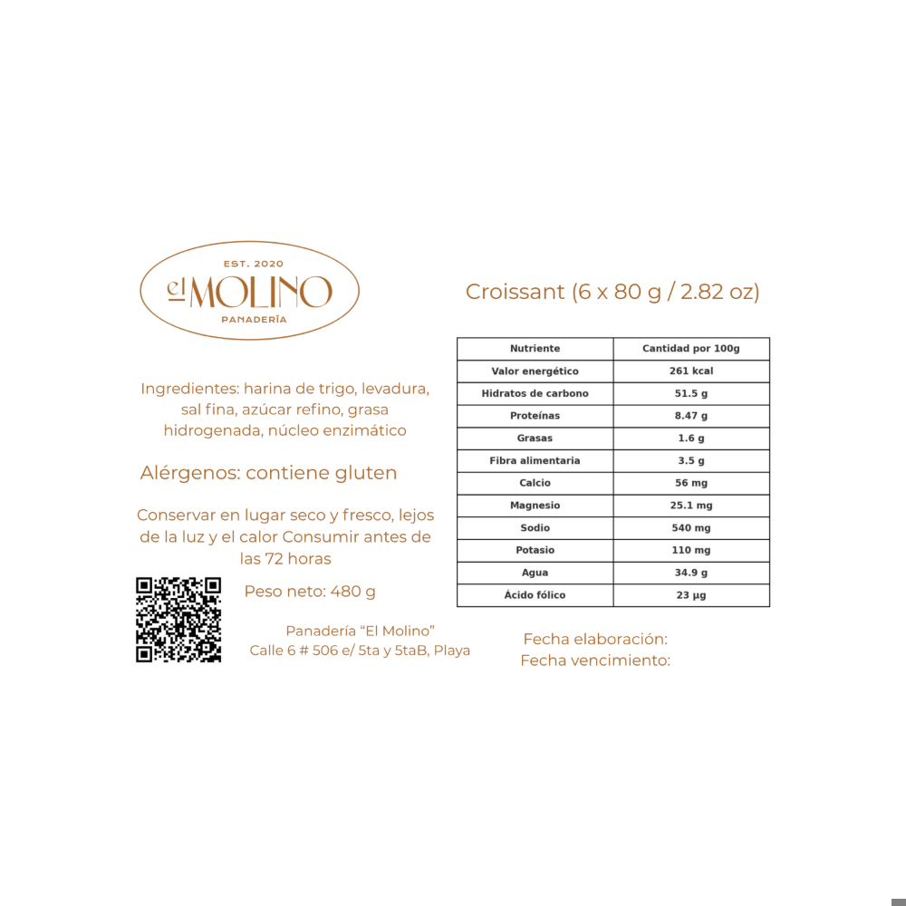 Croissant El Molino (6 x 80 g / 2.82 oz) - Miniatura 2