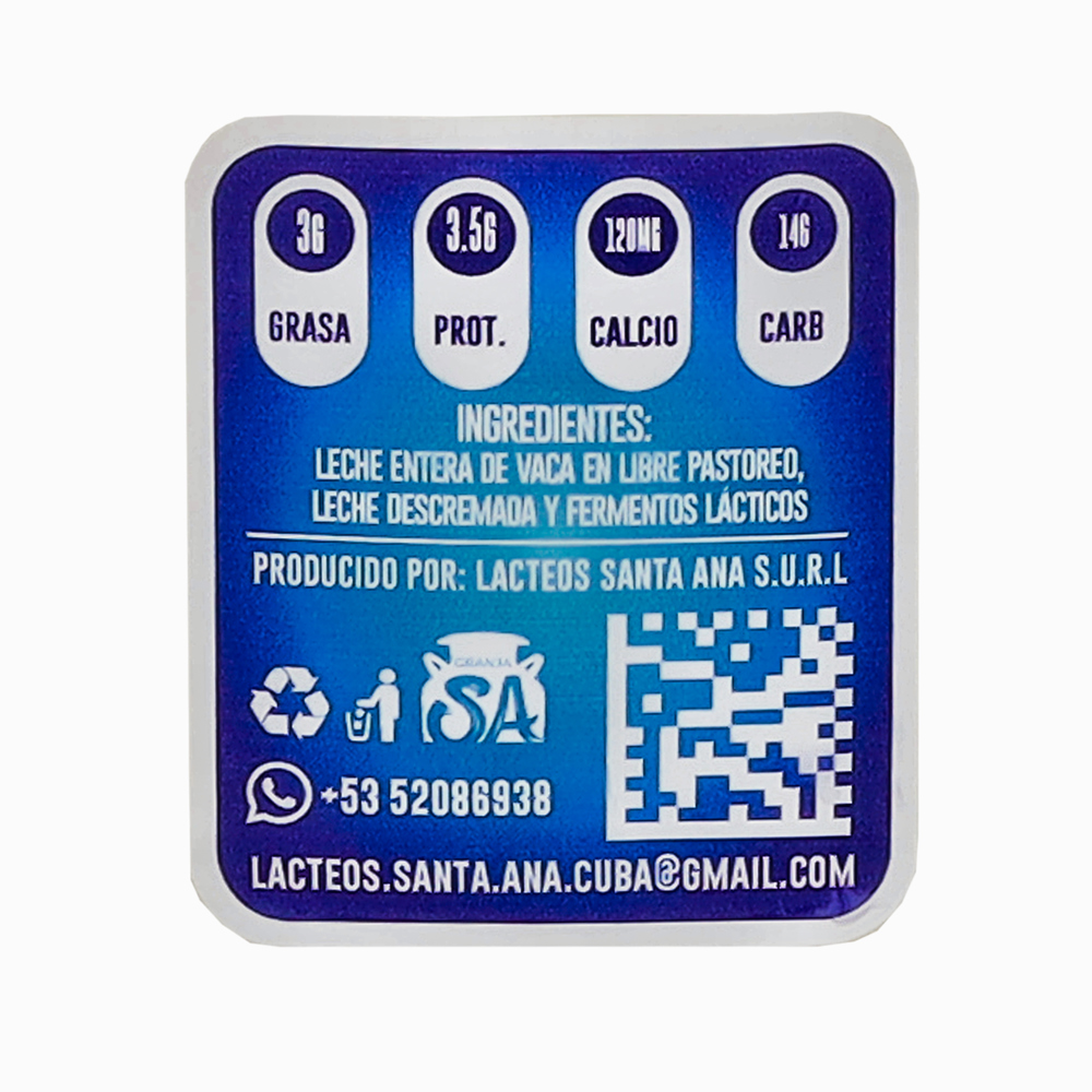 Yogurt probiótico natural Santa Ana (1 L) - Miniatura 2