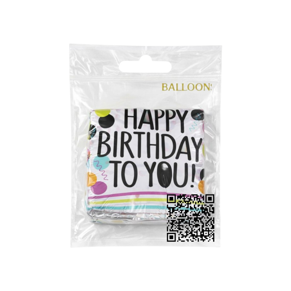 Globo con cartel de Happy Birthday y diseño de puntos de colores 18 pulgadas Balloon - Miniatura 2