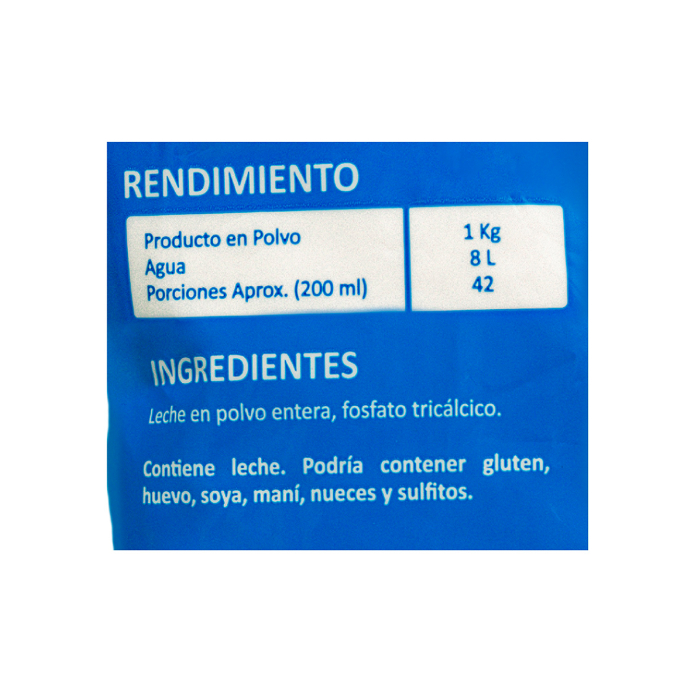 Leche entera en polvo Macro Food (1 kg / 2.2 lb) - Miniatura 3