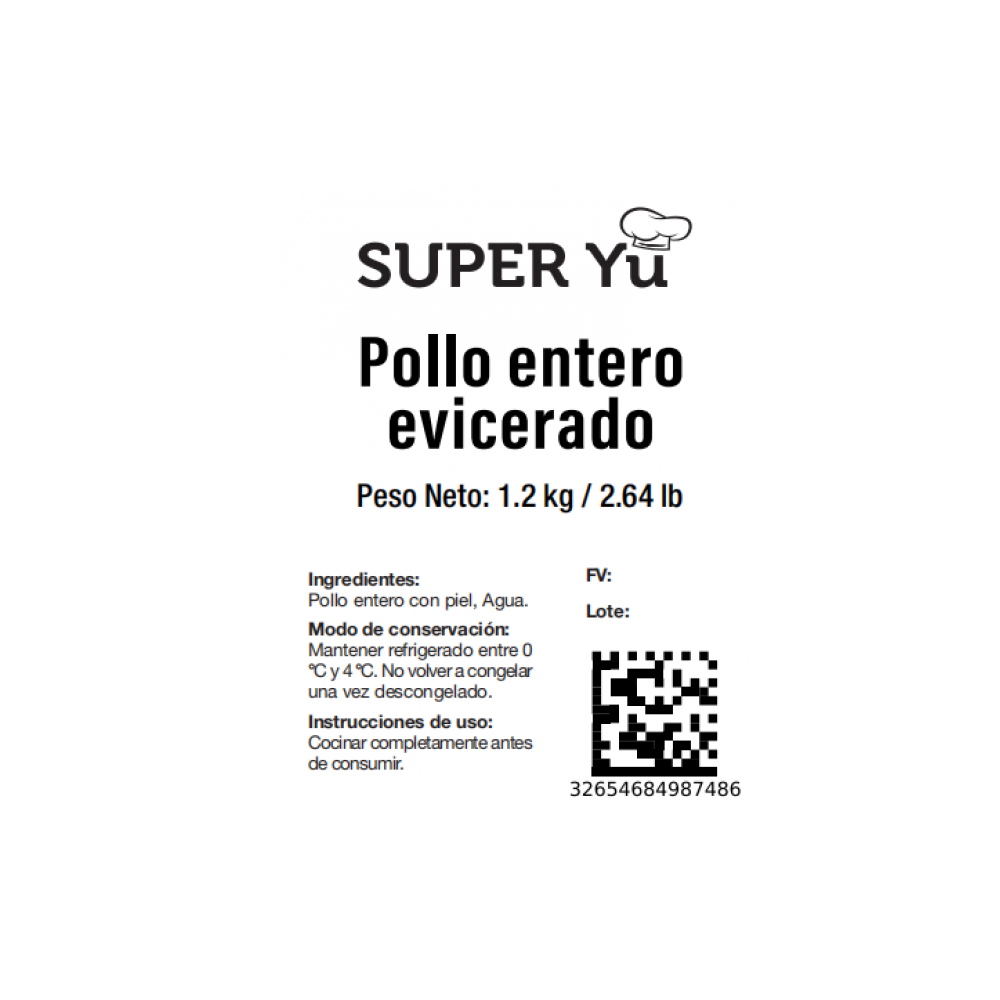 Pollo entero eviscerado Super Yu (1.2 kg / 2.64 lb) - Miniatura 4